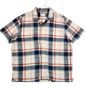 Mutual Weave Men's Plaid Short Sleeve Button-Up Shirt SZ XL Cotton Blend EUC